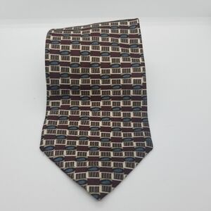 Louis Feraud abstract check print silk tie